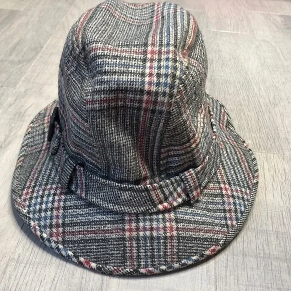 Men’s 7 ¼ 100% wool plaid vintage bucket hat - Picture 2 of 7
